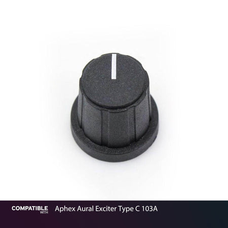 Black Knob with Cap (with Indicator Line) for Aphex Aural Exciter Type C 103A