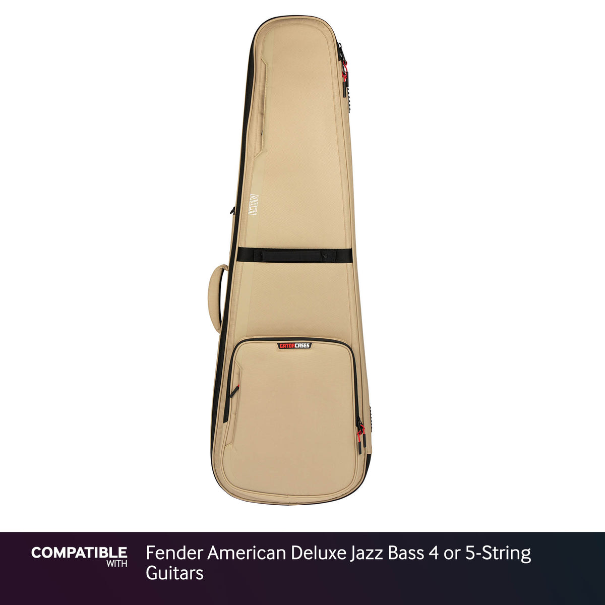 Gator Khaki ICON Case for Fender American Deluxe Jazz Bass 4 or 5-String Guitars