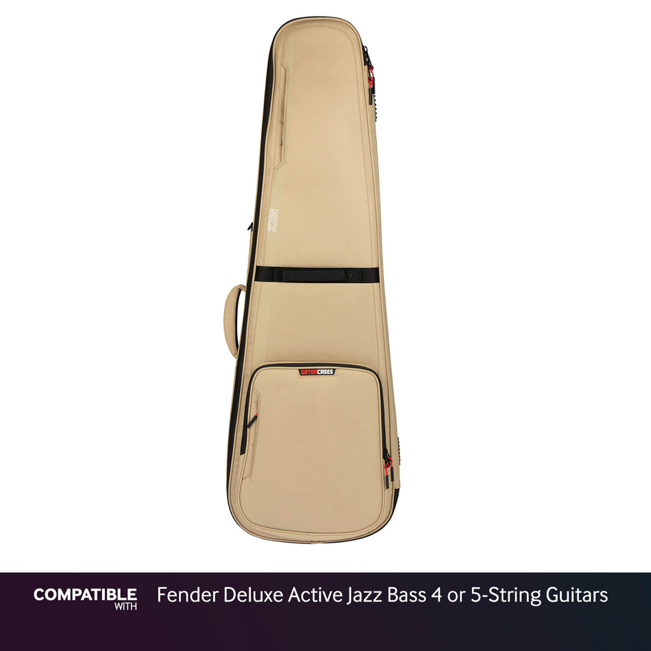 Gator Khaki ICON Case for Fender Deluxe Active Jazz Bass 4 or 5-String Guitars
