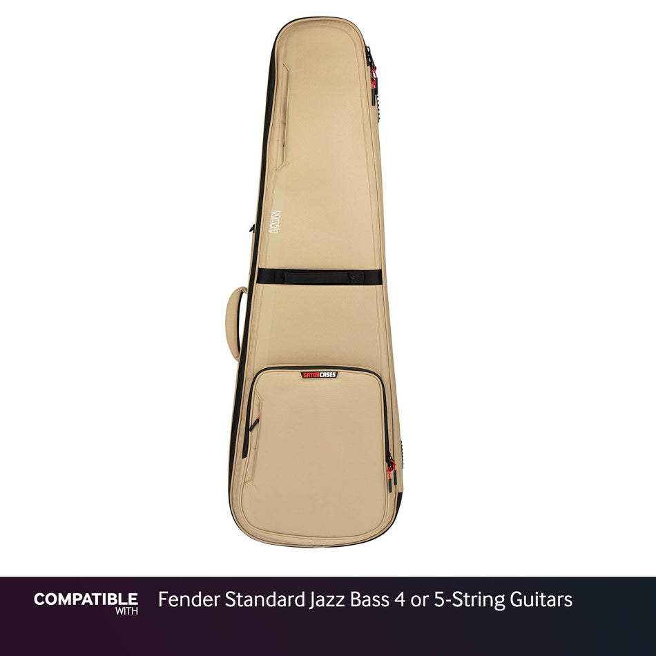 Gator Khaki ICON Case for Fender Standard Jazz Bass 4 or 5-String Guitars