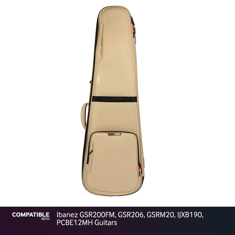 Gator Khaki ICON Case for Ibanez GSR200FM, GSR206, GSRM20, IJXB190, PCBE12MH Guitars