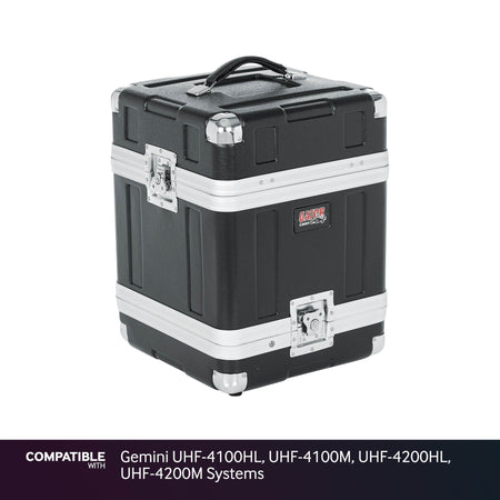 Gator 4-System Case for Gemini UHF-4100HL, UHF-4100M, UHF-4200HL, UHF-4200M Systems