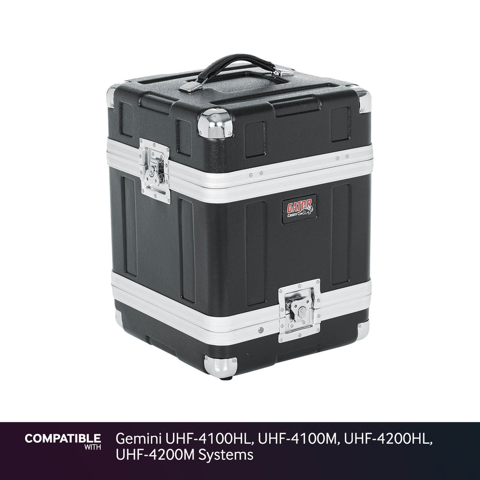 Gator 4-System Case for Gemini UHF-4100HL, UHF-4100M, UHF-4200HL, UHF-4200M Systems