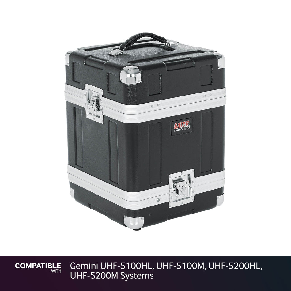 Gator 4-System Case for Gemini UHF-5100HL, UHF-5100M, UHF-5200HL, UHF-5200M Systems