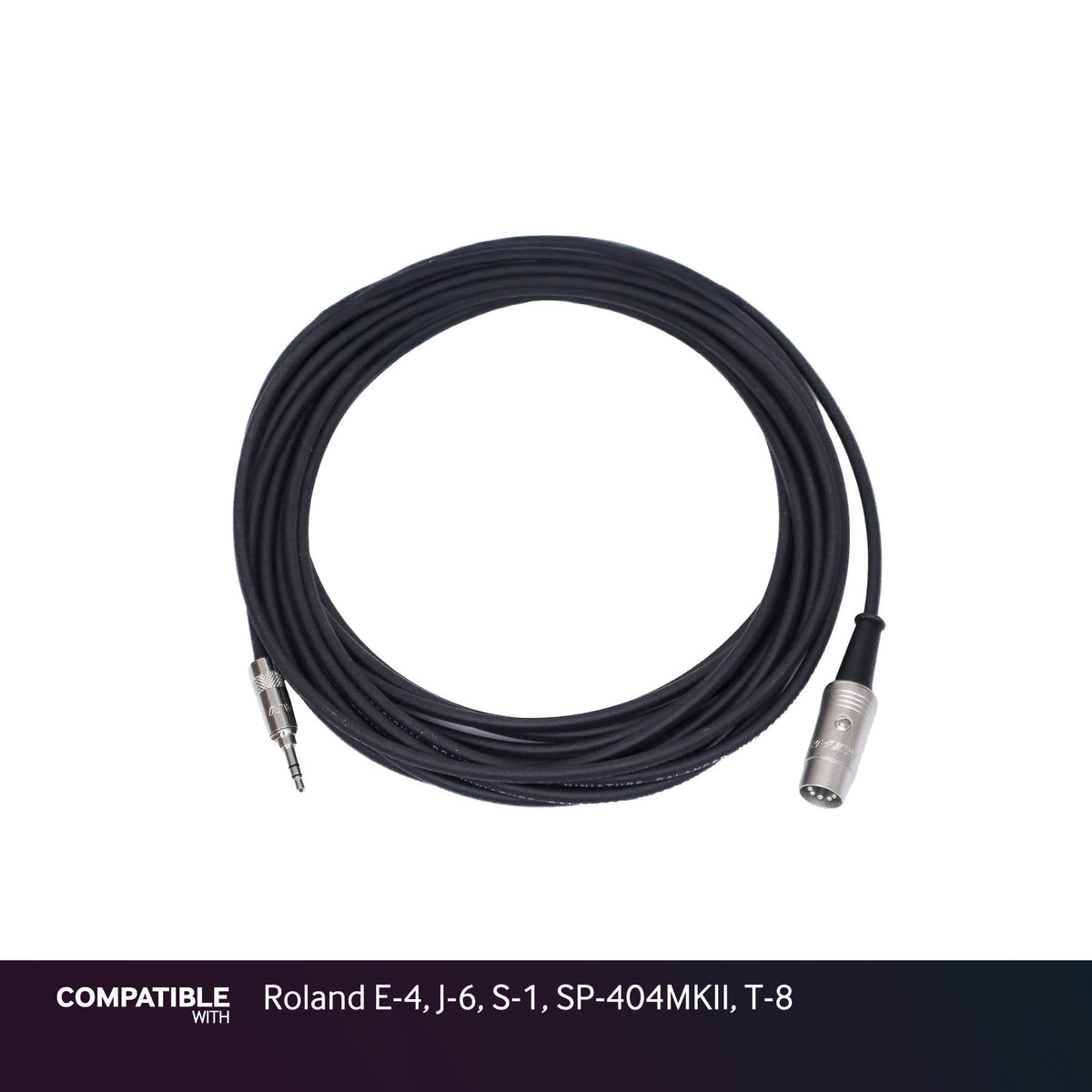 Rapco 1/8" TRS MIDI Type-A Cable for Roland E-4, J-6, S-1, SP-404MKII, T-8