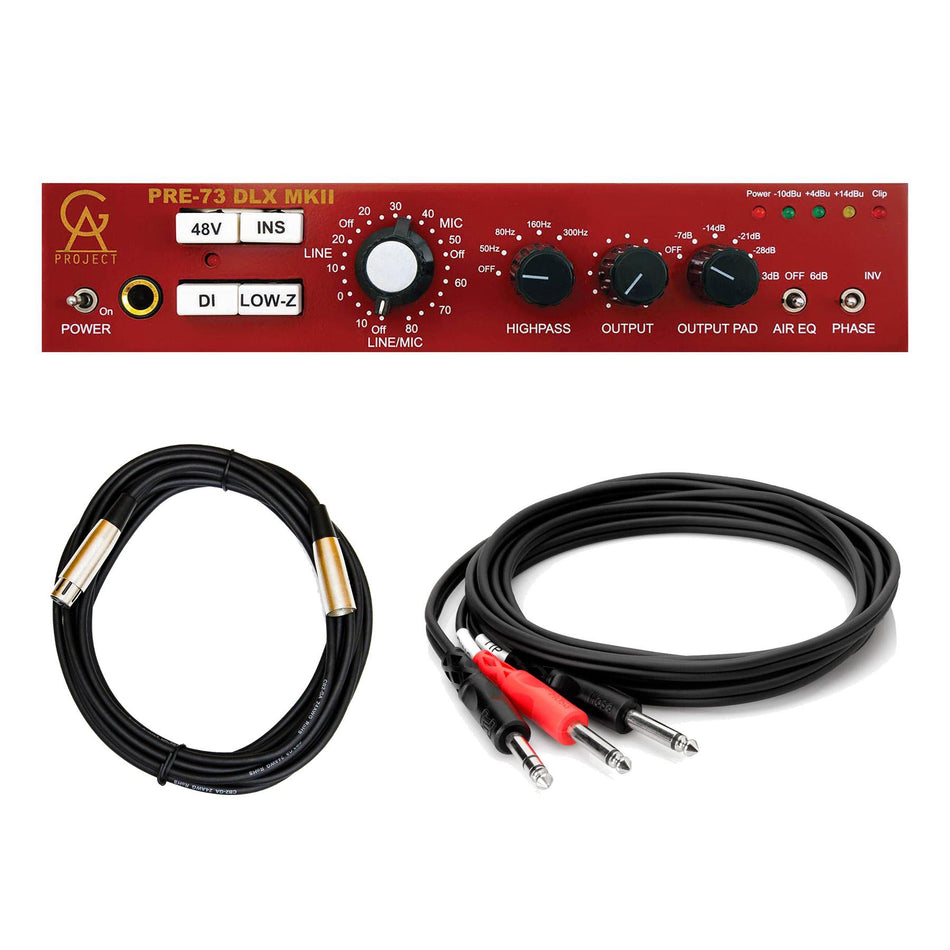 Golden Age Project Pre-73 DLX MKII Preamp Bundle with XLR & 1/4" Insert Cables