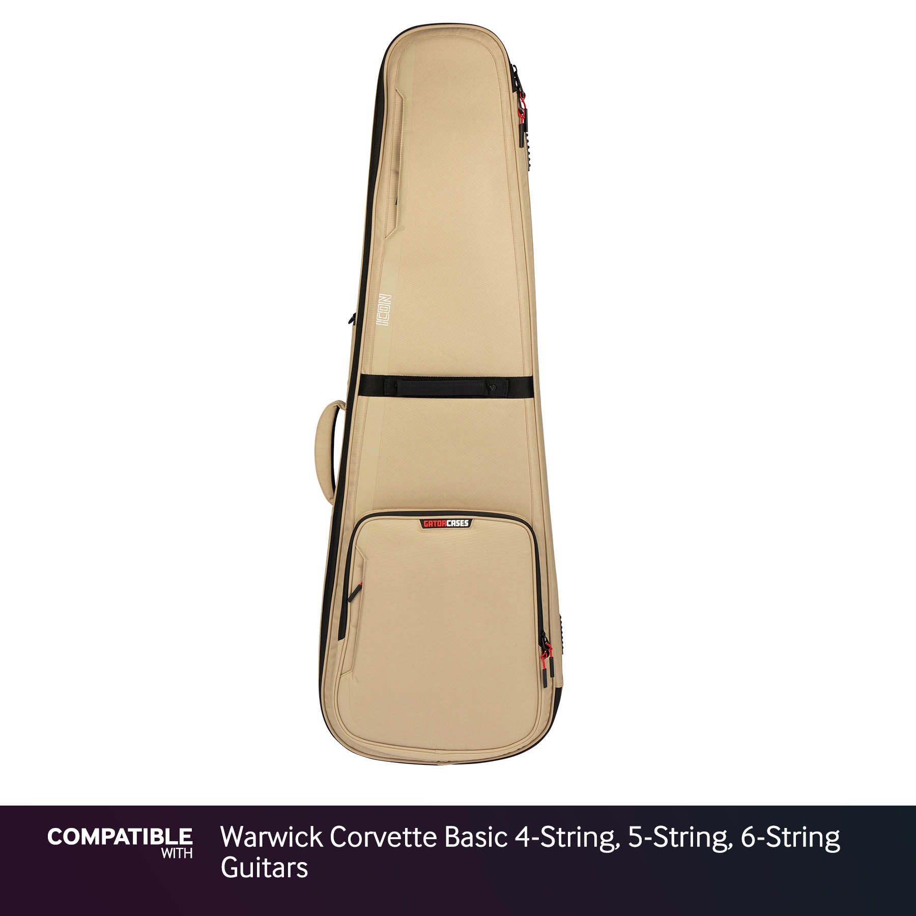 Gator Khaki ICON Case for Warwick Corvette Basic 4-String, 5-String, 6-String Guitars