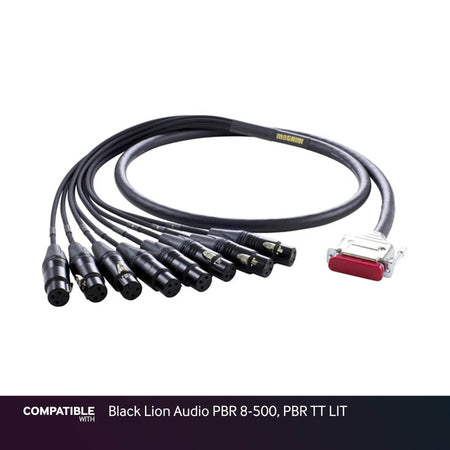 Mogami Gold 3-foot DB25 to XLRF Snake for Black Lion Audio PBR 8-500, PBR TT LIT