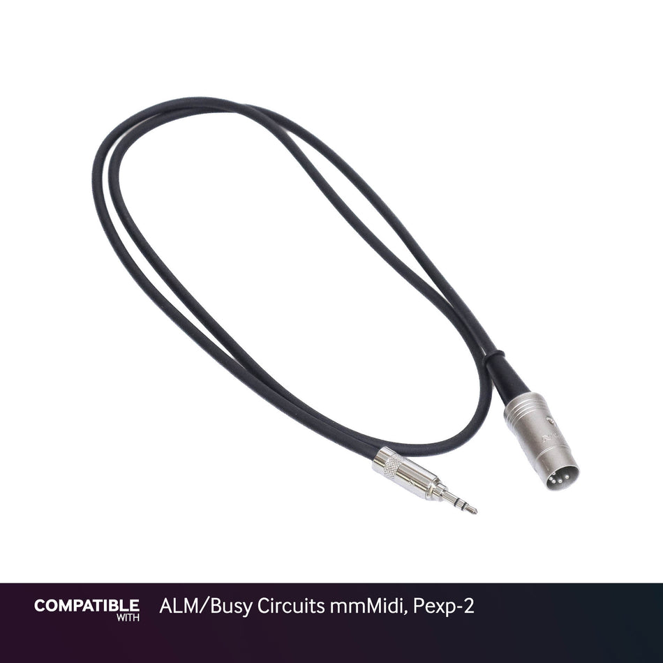 Rapco 1/8" TRS MIDI Type-B Cable for ALM/Busy Circuits mmMidi, Pexp-2