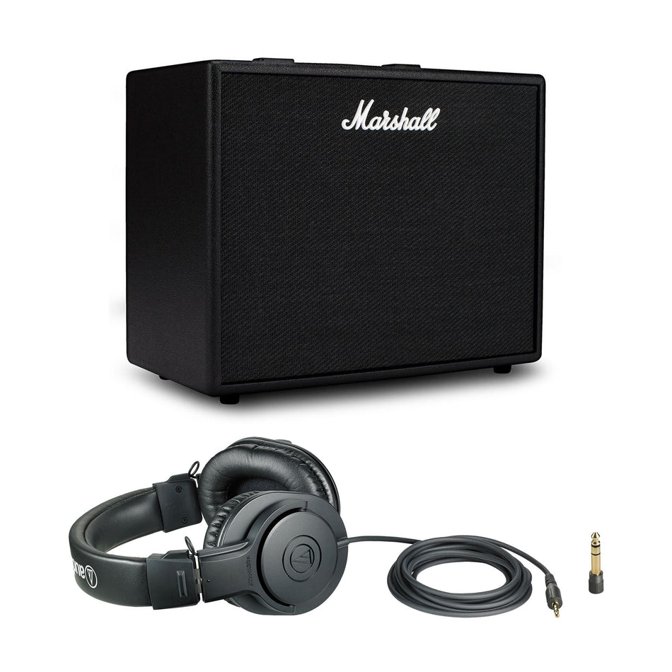 Marshall CODE50 Digital Combo Amplifier Bundle with Audio-Technica ATH-M20x Headphones