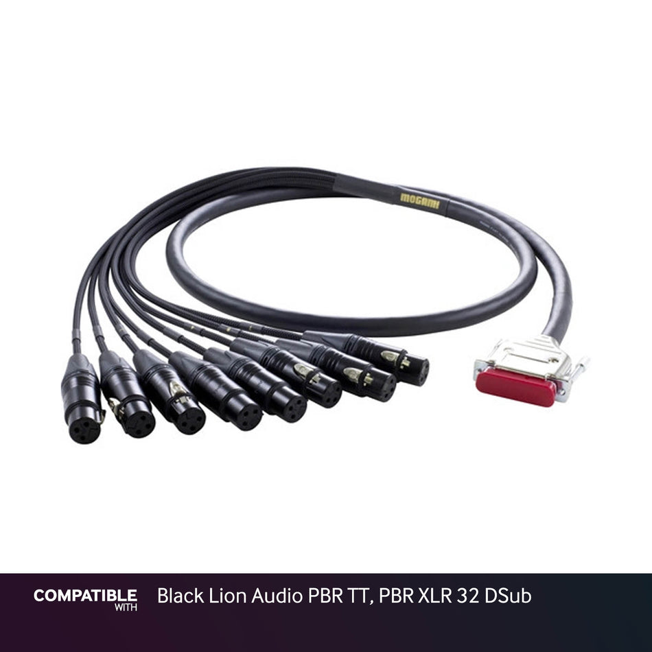 Mogami Gold 3-foot DB25 to XLRF Snake for Black Lion Audio PBR TT, PBR XLR 32 DSub