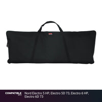 Gator Economy Keyboard Gig Bag for Nord Electro 5 HP, Electro 5D 73, Electro 6 HP, Electro 6D 73