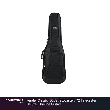 Gator Padded Gig Bag for Fender Classic '50s Stratocaster, '72 Telecaster Deluxe, Thinline Guitars