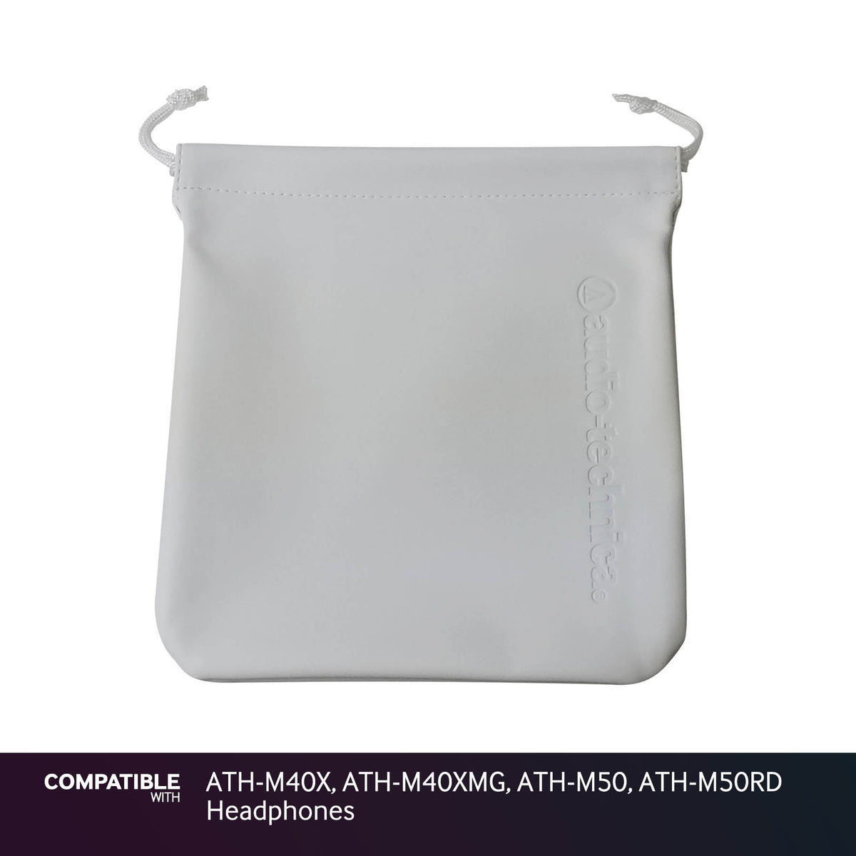 Audio-Technica White Storage Pouch for ATH-M40X, ATH-M40XMG, ATH-M50, ATH-M50RD Headphones