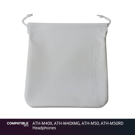Audio-Technica White Storage Pouch for ATH-M40X, ATH-M40XMG, ATH-M50, ATH-M50RD Headphones