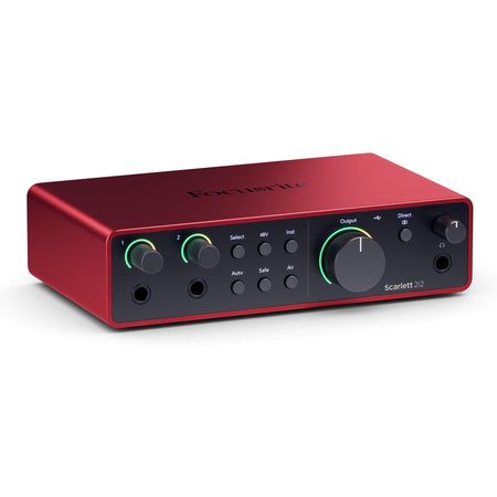 Focusrite Scarlett 2i2 (4th Gen) USB Interface Bundle with MXL 550/551R Microphone Kit & Cables