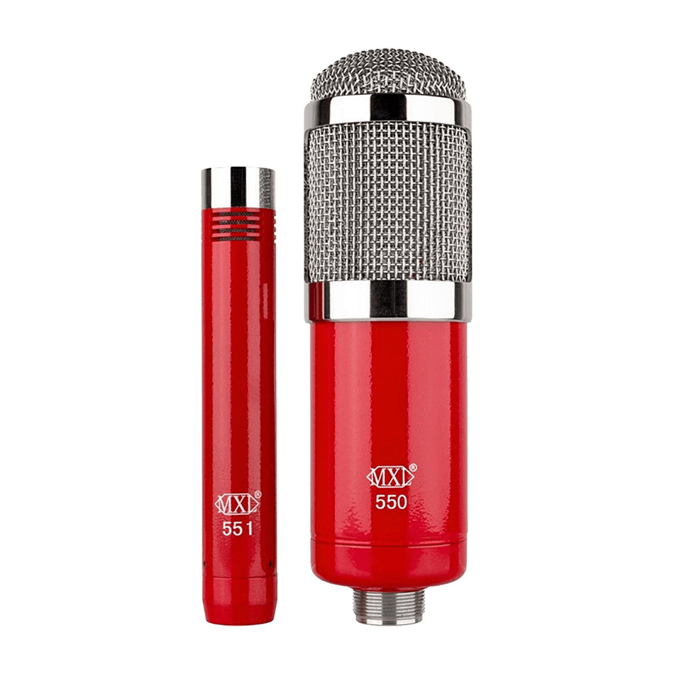 MXL 550/551 Red Condenser Microphone Ensemble Recording Kit