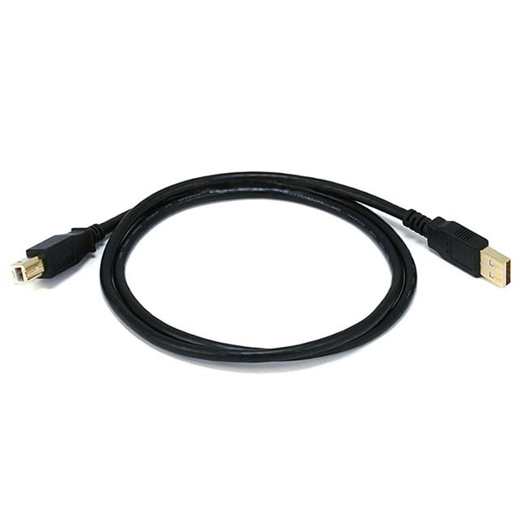 3-foot Black USB-A to USB-B 2.0 Gold Plated Cable for Focusrite