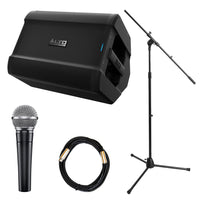 Alto Professional Busker Portable PA Bundle with Shure SM58, Mic Stand, XLR Cable