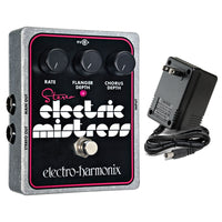 Electro-Harmonix Stereo Electric Mistress Flanger/Chorus Guitar Effects Pedal with Power Supply