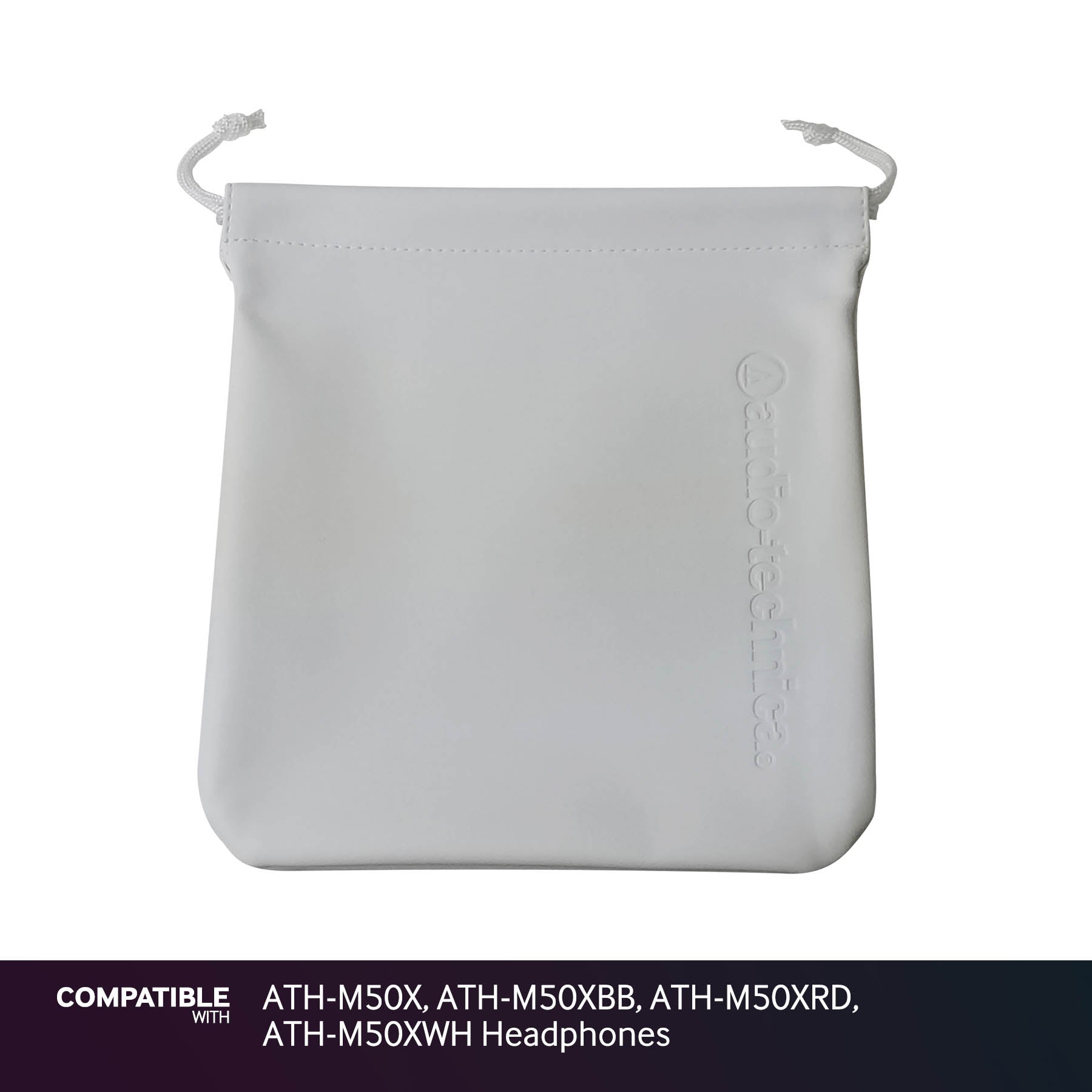 Audio-Technica White Storage Pouch for ATH-M50X, ATH-M50XBB, ATH-M50XRD, ATH-M50XWH Headphones