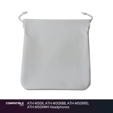 Audio-Technica White Storage Pouch for ATH-M50X, ATH-M50XBB, ATH-M50XRD, ATH-M50XWH Headphones