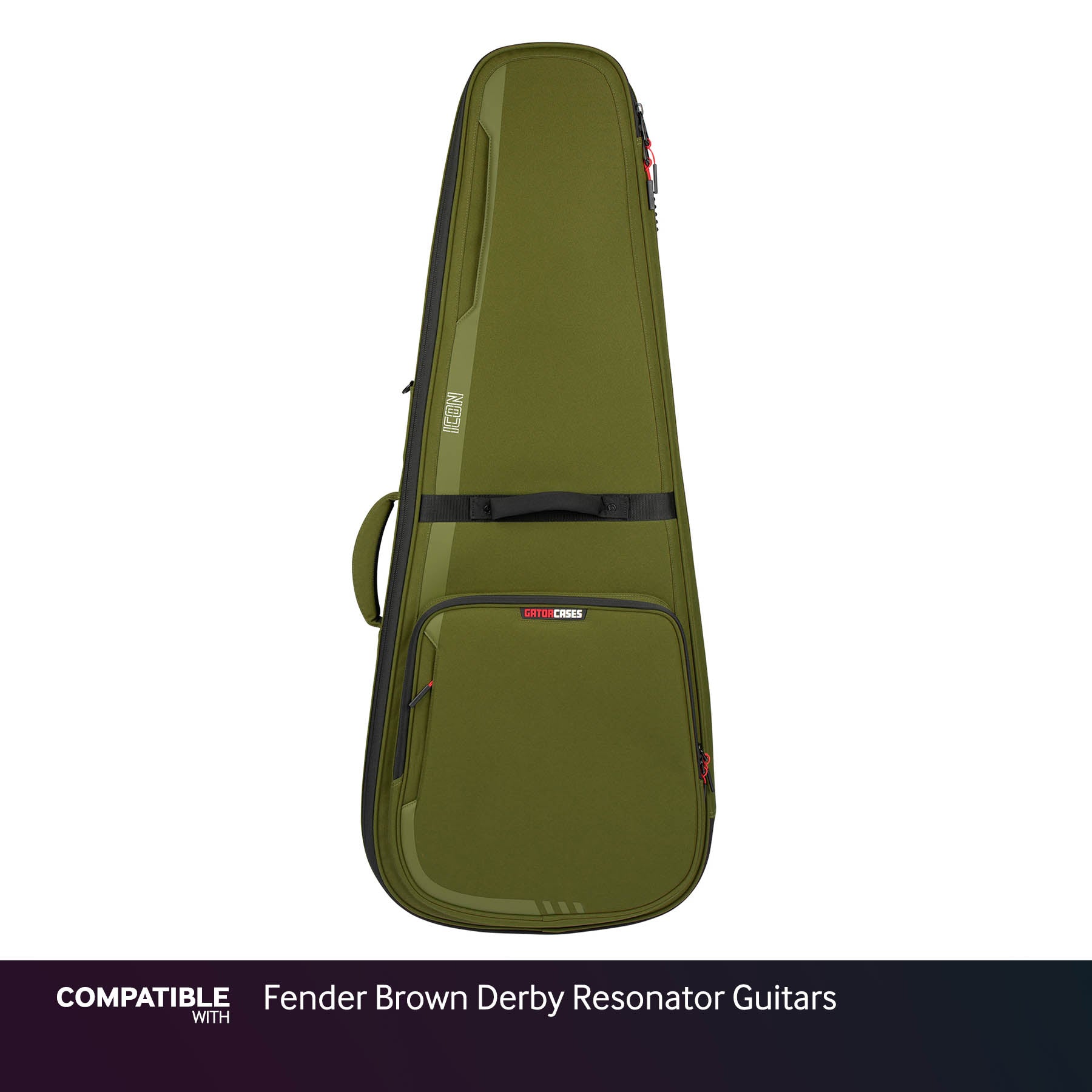 Gator Green ICON Case for Fender Brown Derby Resonator Guitars