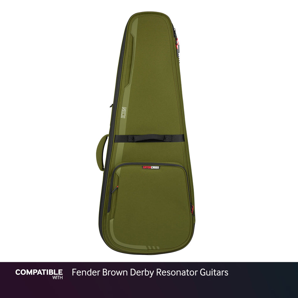 Gator Green ICON Case for Fender Brown Derby Resonator Guitars