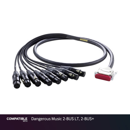 Mogami Gold 3-foot DB25 to XLRF Snake for Dangerous Music 2-BUS LT, 2-BUS+
