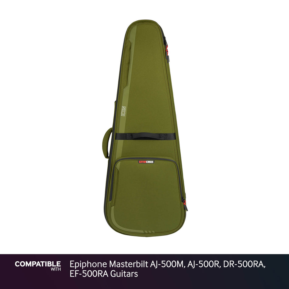Gator Green ICON Case for Epiphone Masterbilt AJ-500M, AJ-500R, DR-500RA, EF-500RA Guitars