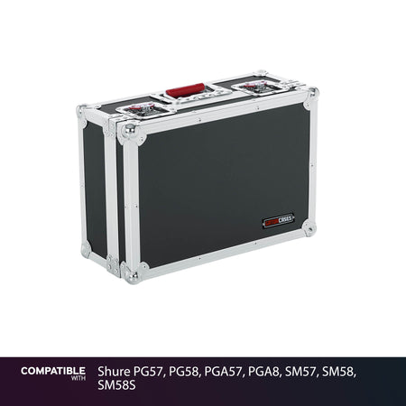 Gator 15 Microphones Road Case for Shure PG57, PG58, PGA57, PGA8, SM57, SM58, SM58S