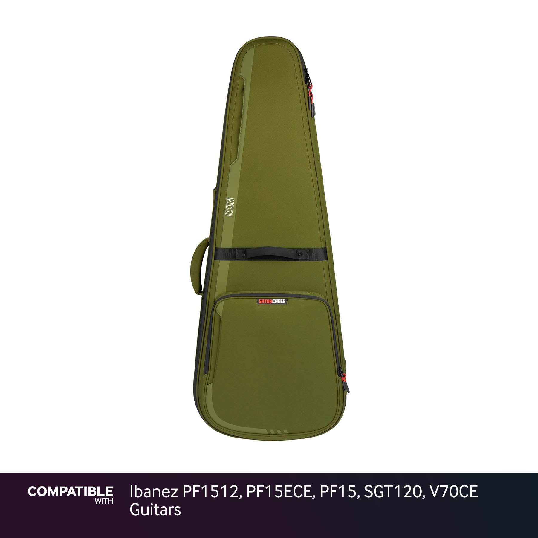 Gator Green ICON Case for Ibanez PF1512, PF15ECE, PF15, SGT120, V70CE Guitars