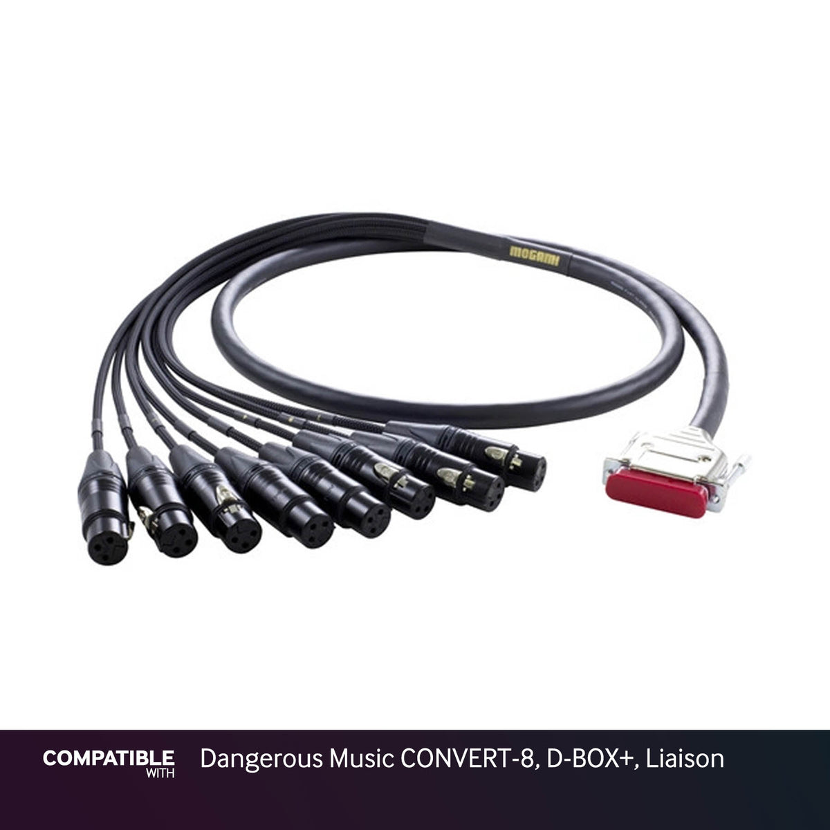 Mogami Gold 3-foot DB25 to XLRF Snake for Dangerous Music CONVERT-8, D-BOX+, Liaison