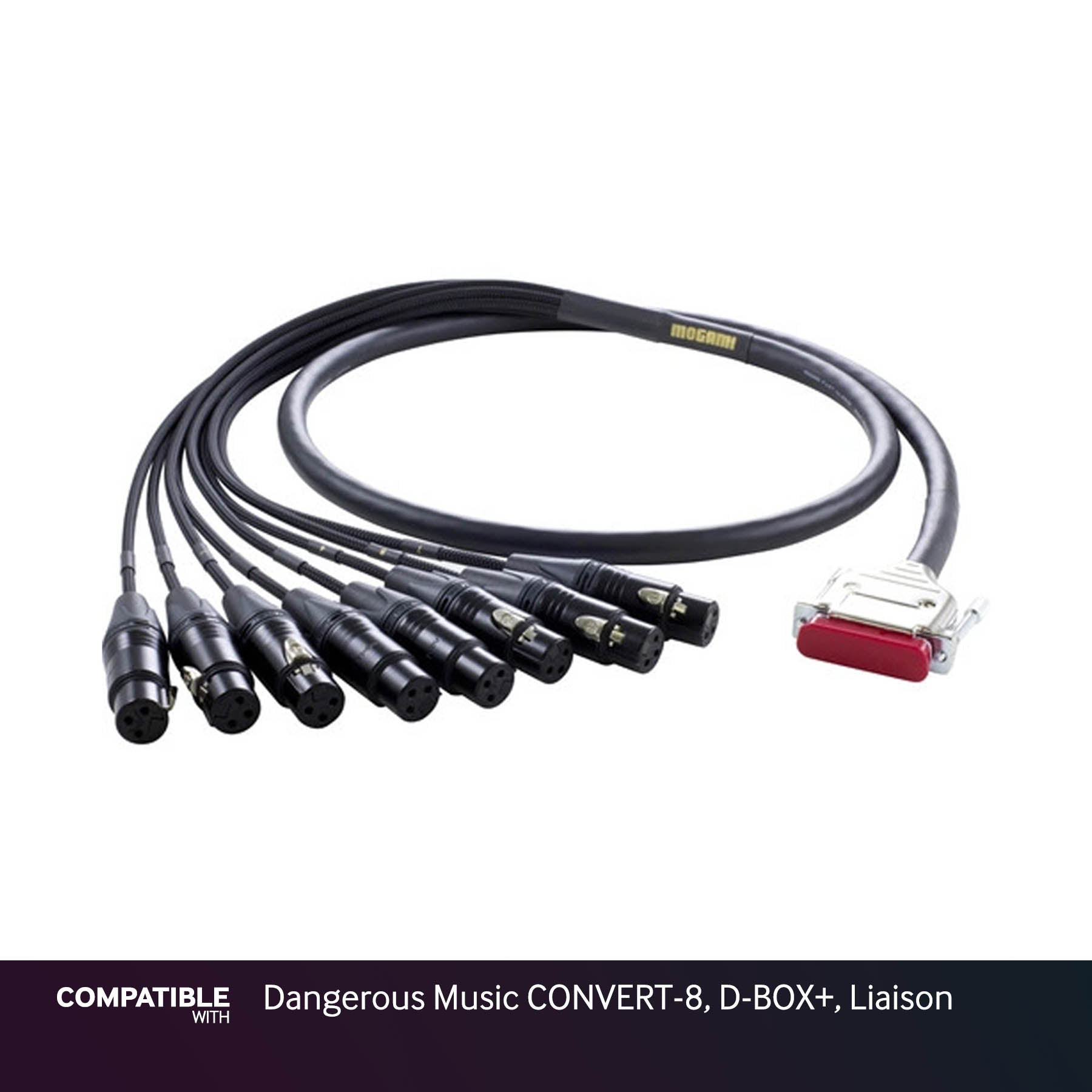 Mogami Gold 3-foot DB25 to XLRF Snake for Dangerous Music CONVERT-8, D-BOX+, Liaison