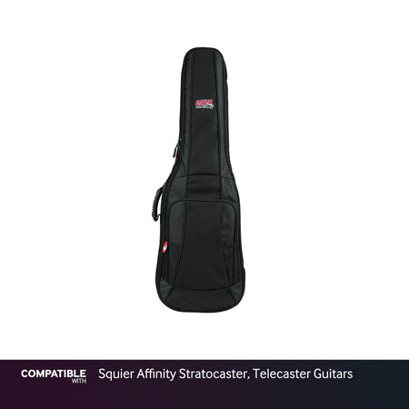 Gator Padded Gig Bag for Squier Affinity Stratocaster, Telecaster Guitars