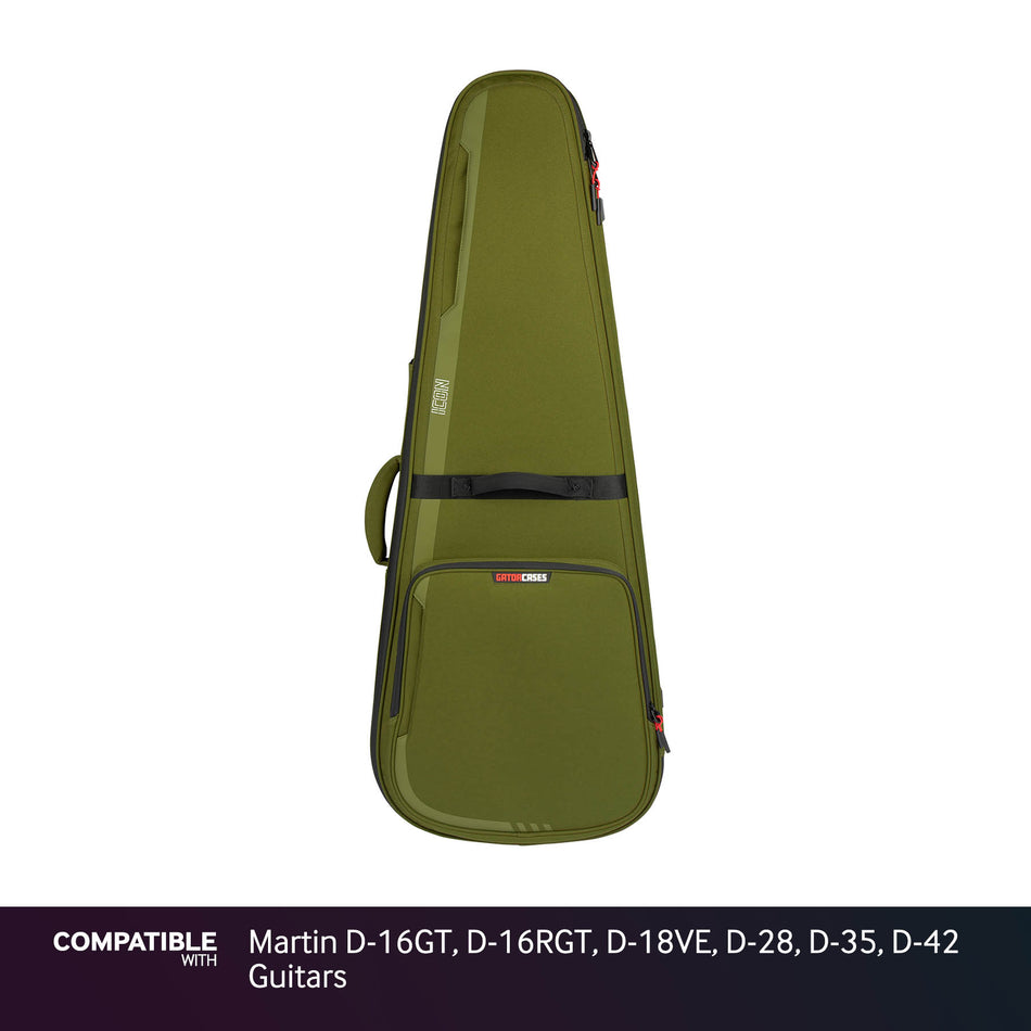 Gator Green ICON Case for Martin D-16GT, D-16RGT, D-18VE, D-28, D-35, D-42 Guitars