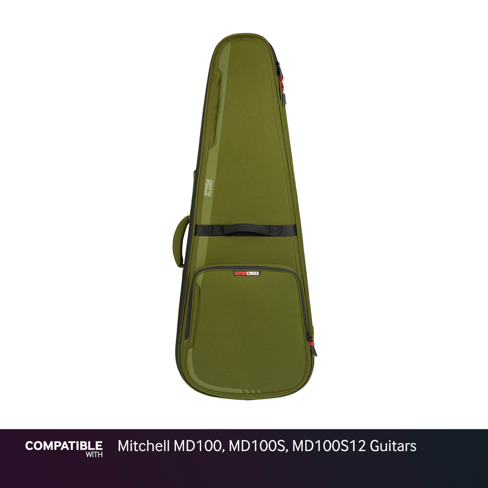 Gator Green ICON Case for Mitchell MD100, MD100S, MD100S12 Guitars