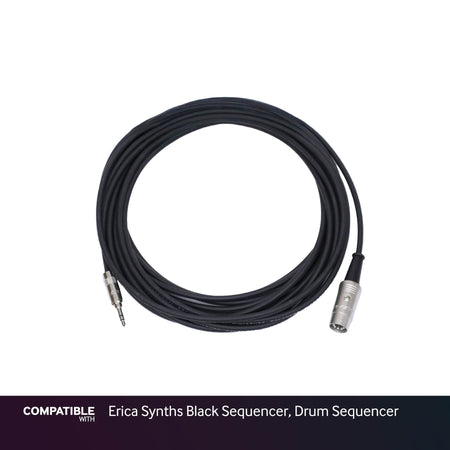 Rapco 1/8" TRS MIDI Type-B Cable for Erica Synths Black Sequencer, Drum Sequencer