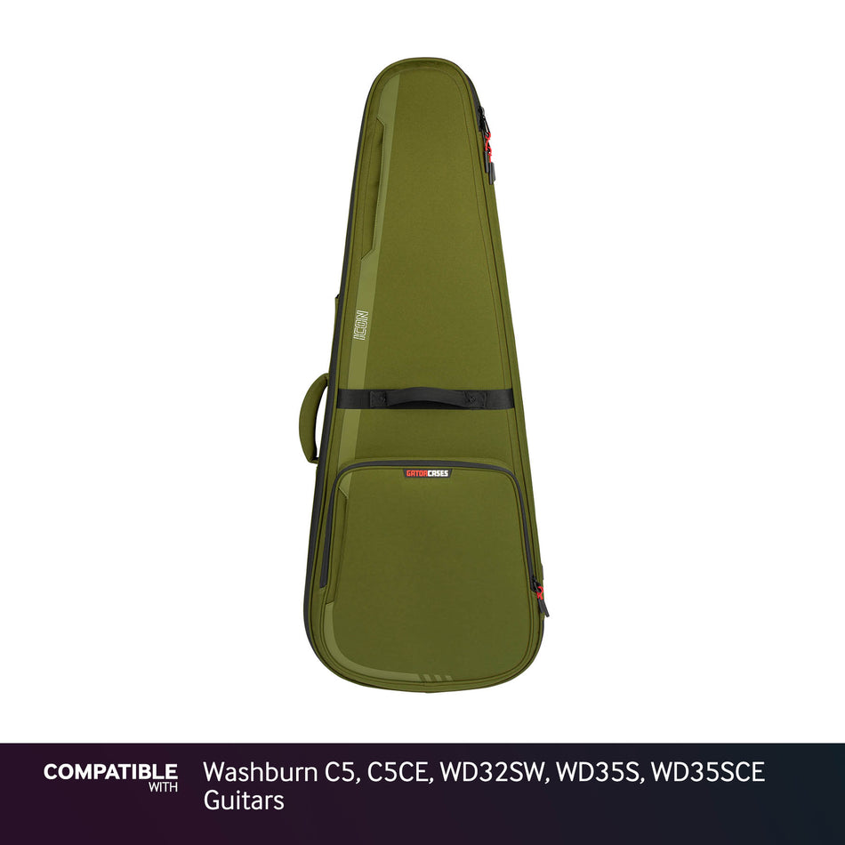 Gator Green ICON Case for Washburn C5, C5CE, WD32SW, WD35S, WD35SCE Guitars