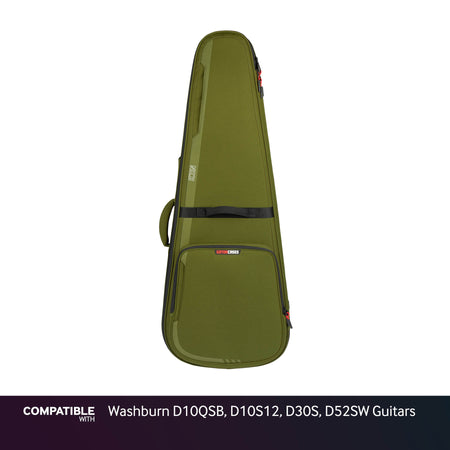 Gator Green ICON Case for Washburn D10QSB, D10S12, D30S, D52SW Guitars