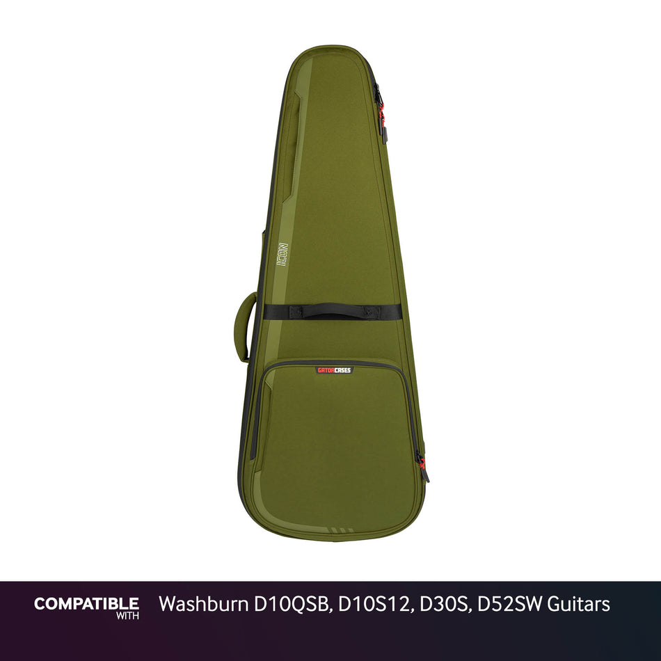 Gator Green ICON Case for Washburn D10QSB, D10S12, D30S, D52SW Guitars