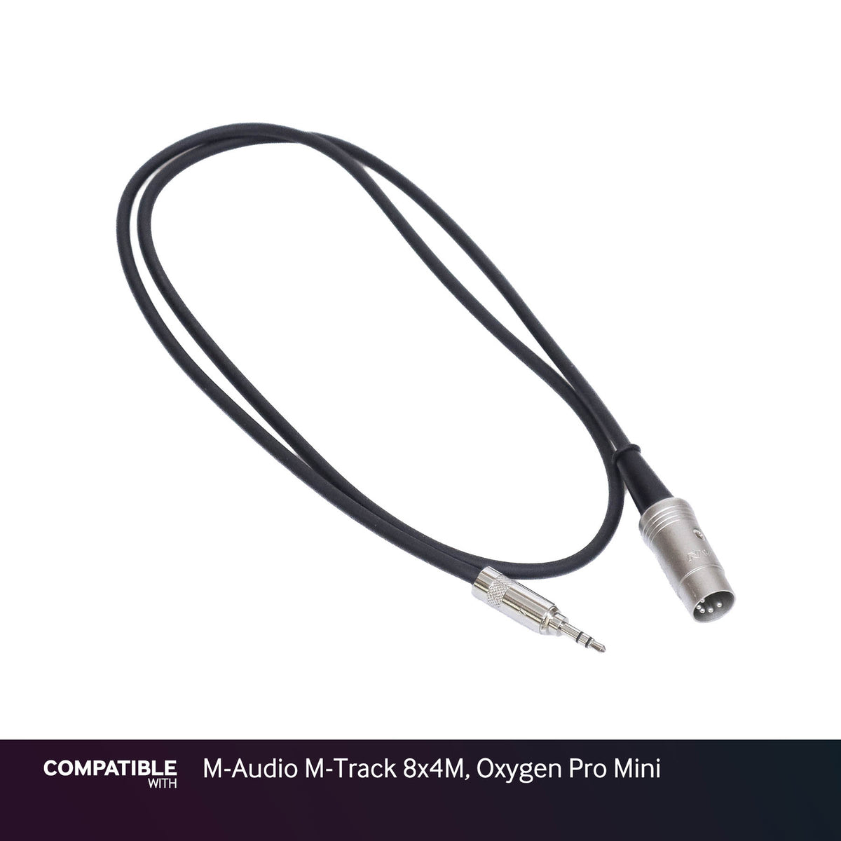 Rapco 1/8" TRS MIDI Type-A Cable for M-Audio M-Track 8x4M, Oxygen Pro Mini
