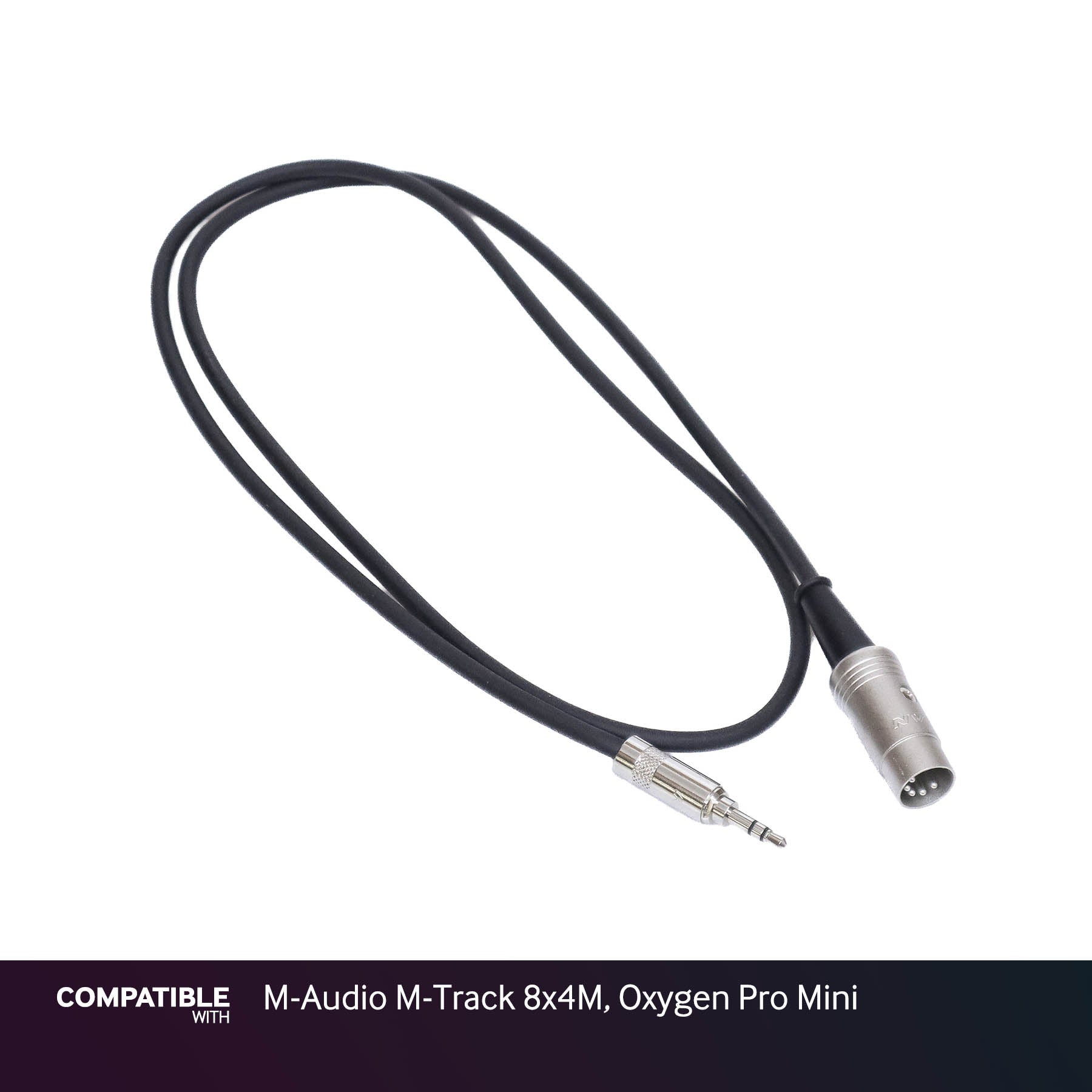 Rapco 1/8" TRS MIDI Type-A Cable for M-Audio M-Track 8x4M, Oxygen Pro Mini