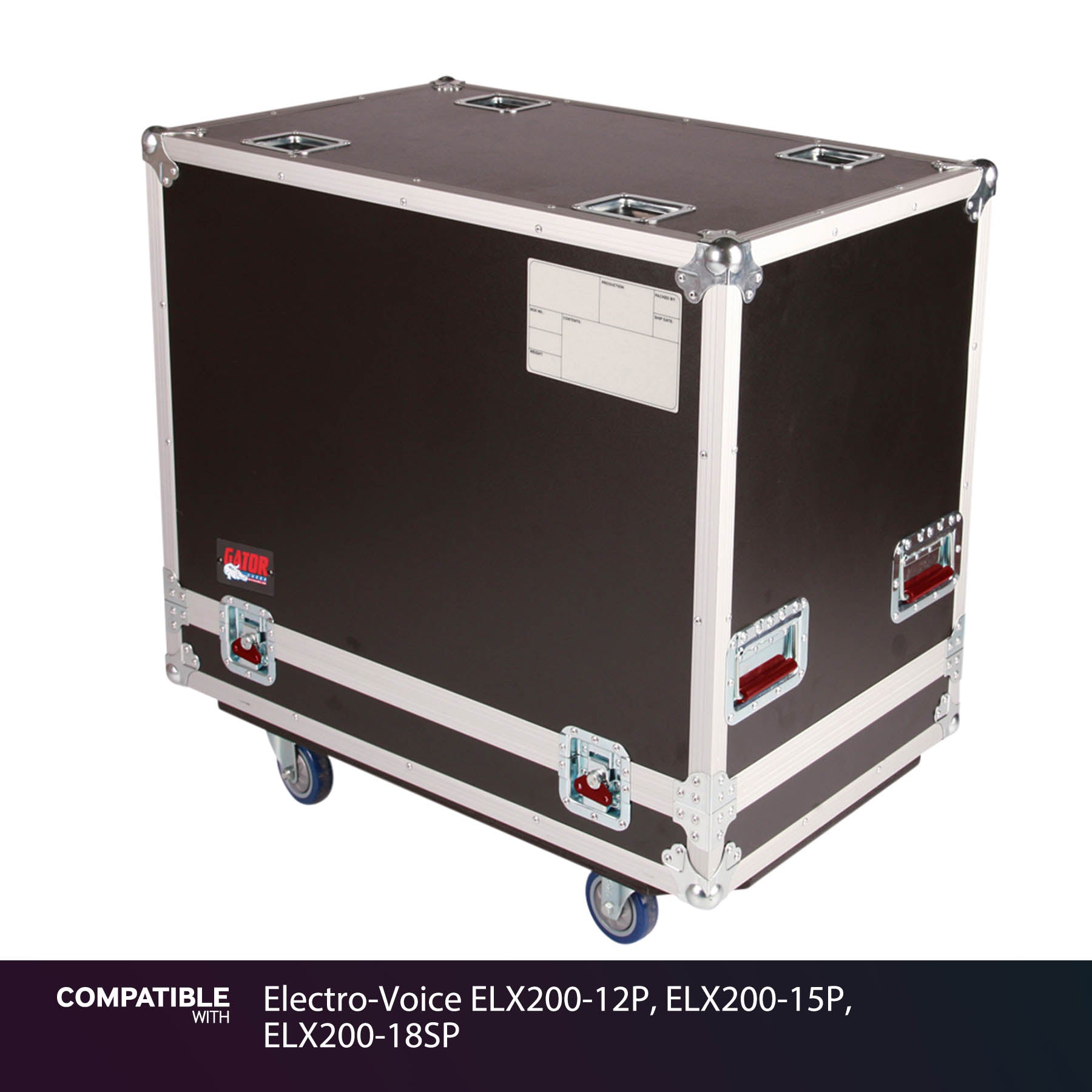 Gator 2-Speaker Tour Case for Electro-Voice ELX200-12P, ELX200-15P, ELX200-18SP