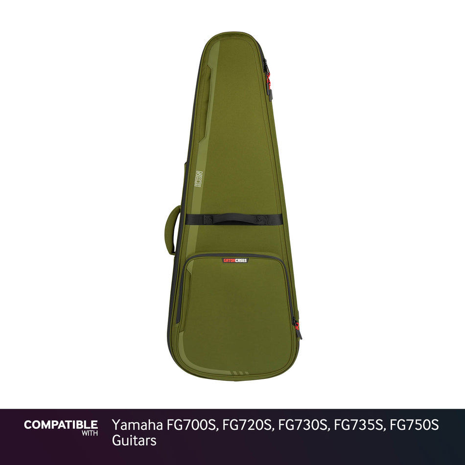 Gator Green ICON Case for Yamaha FG700S, FG720S, FG730S, FG735S, FG750S Guitars