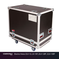 Gator 2-Speaker Tour Case for Electro-Voice ZLX-15, LX-15P, ZLX-12BT, ZLX-15BT