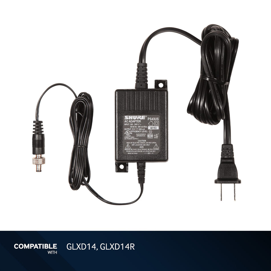 Shure Power Supply for GLXD14, GLXD14R Wireless Systems