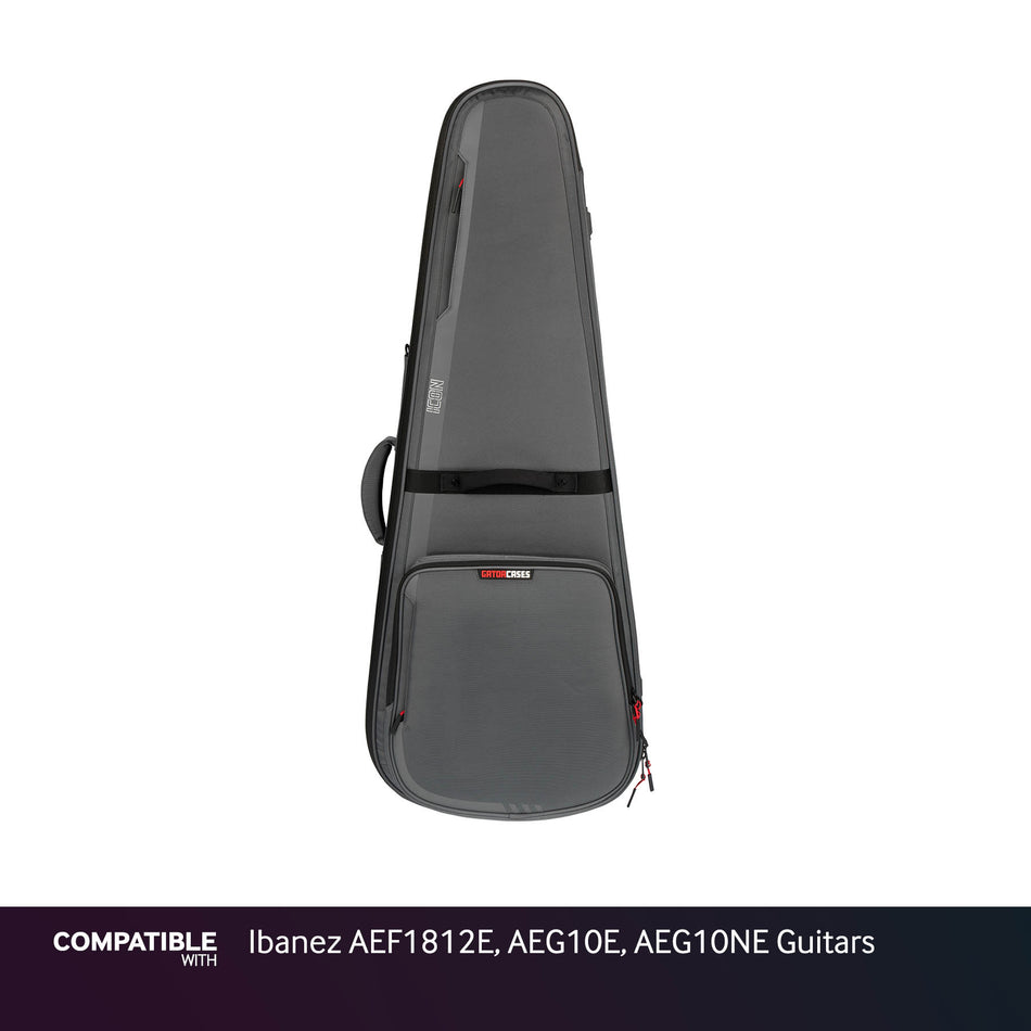 Gator Gray ICON Case for Ibanez AEF1812E, AEG10E, AEG10NE Guitars