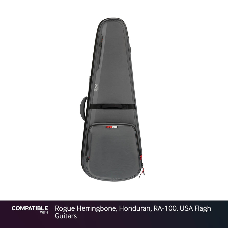 Gator Gray ICON Case for Rogue Herringbone, Honduran, RA-100, USA Flagh Guitars