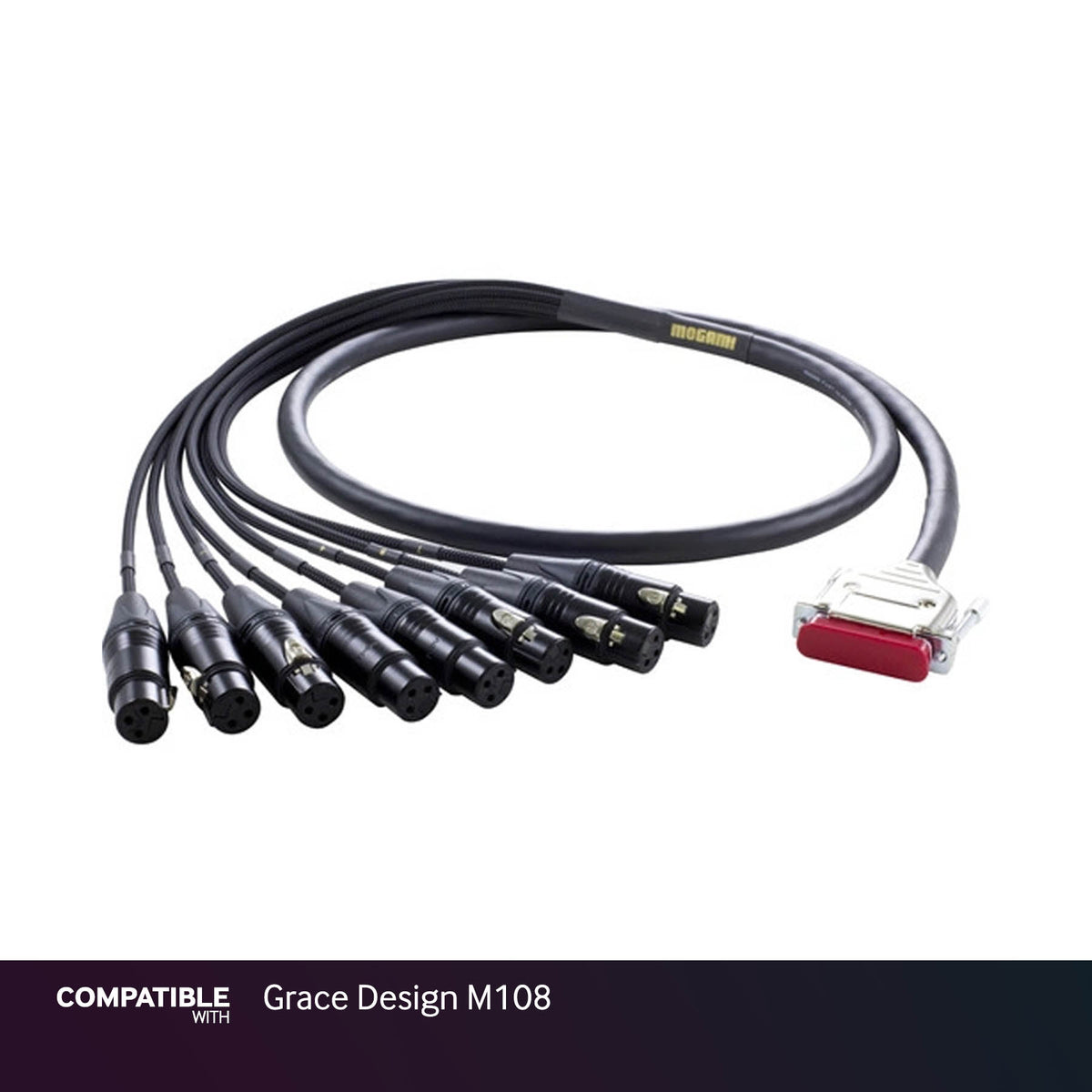 Mogami Gold 3-foot DB25 to XLRF Snake for Grace Design M108